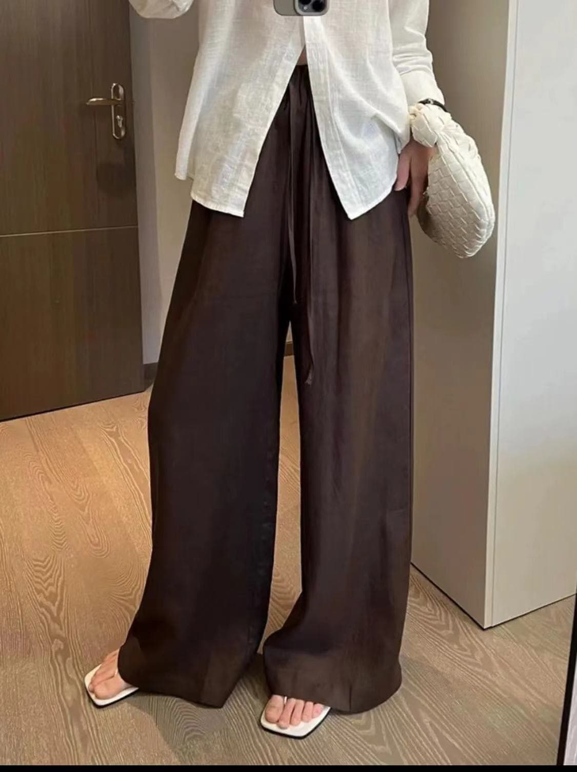 해군 아마 캐주얼 와이드 레깅스 바지 여름 얇은 스타일 올해 인기 벽오동 바지 오래된 돈 바람 면 린넨 스트레이트 팬츠 상세 이미지 13