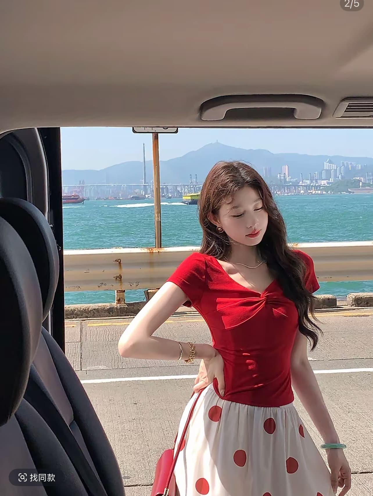 eia 하나 야오 폴카 운동 반 스커트 품격 항구 바람 밝은 도트 무늬 프랑스식 우아함 하이웨이스트 여름 슬림해 보이는 상세 이미지 7