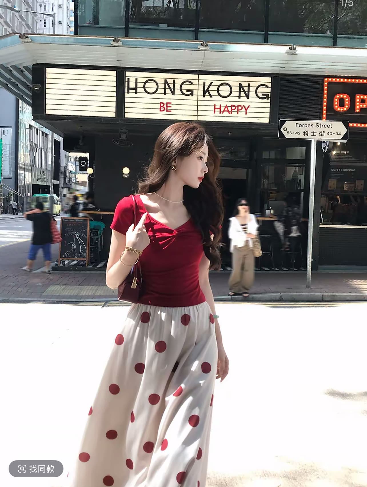 eia 하나 야오 폴카 운동 반 스커트 품격 항구 바람 밝은 도트 무늬 프랑스식 우아함 하이웨이스트 여름 슬림해 보이는 상세 이미지 8