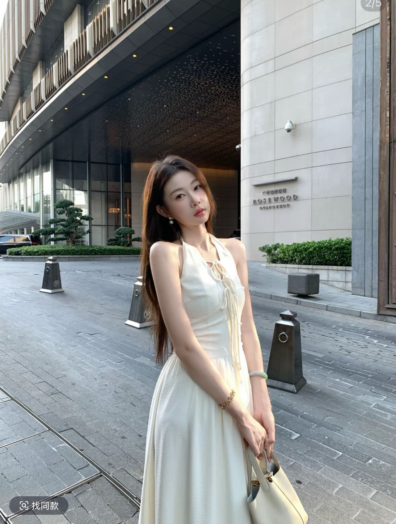 eia 하나 야오 여름 뮤즈 레트로 항구 바람 행침 목 백리스 드레스 여름 손 사 슬림해 보이는 프랑스식 롱 스커트 상세 이미지 4