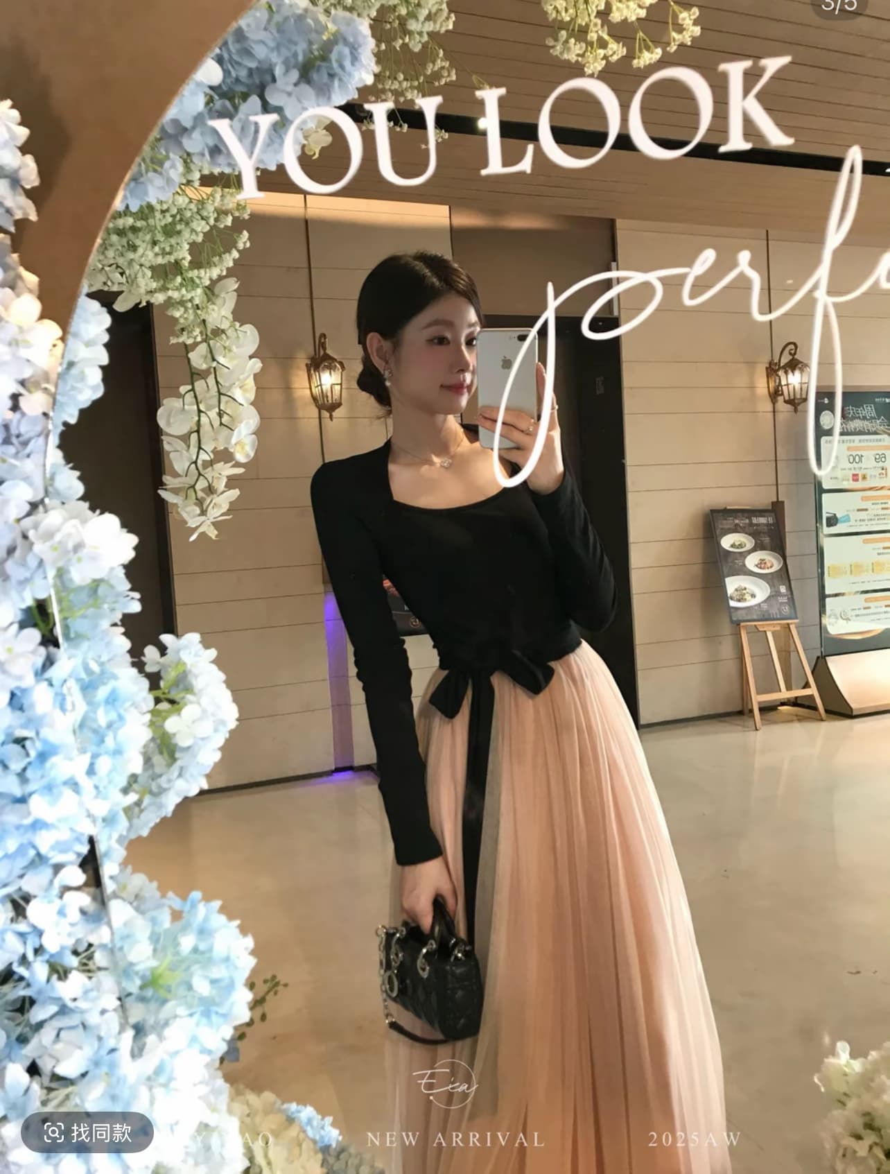 eia 하나 야오 나쁜 여자 자신 모든 것 품격 천 골드 꼬집기 허리 슬림해 보이는 드레스 어깨 부드러운 빅 플레어 스커트 상세 이미지 1