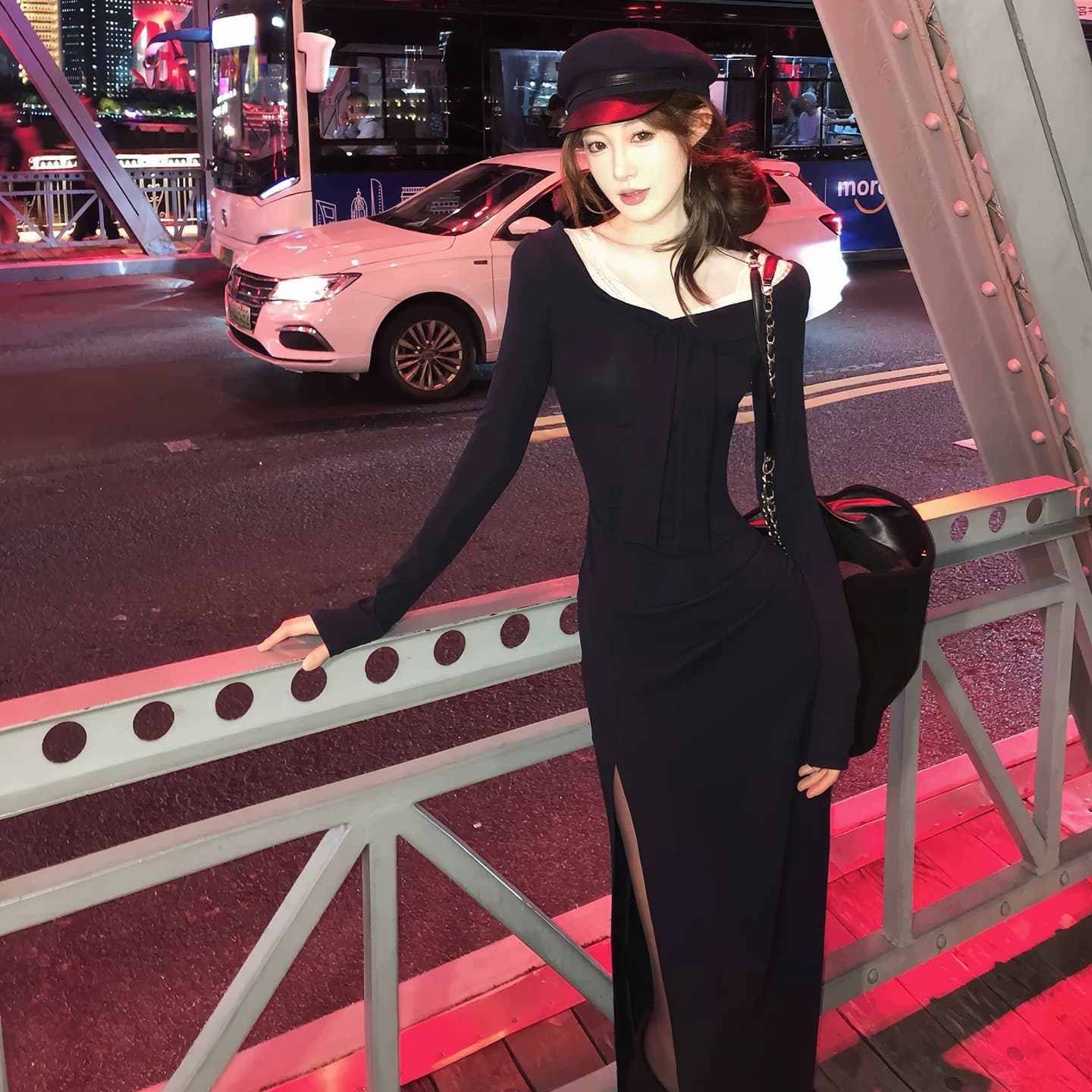 먹는다. 녹색 접시 애니 마음 3 번째 신제품 프랑스식 레이스 조각 레이스업 V넥 드레스 이미지 2