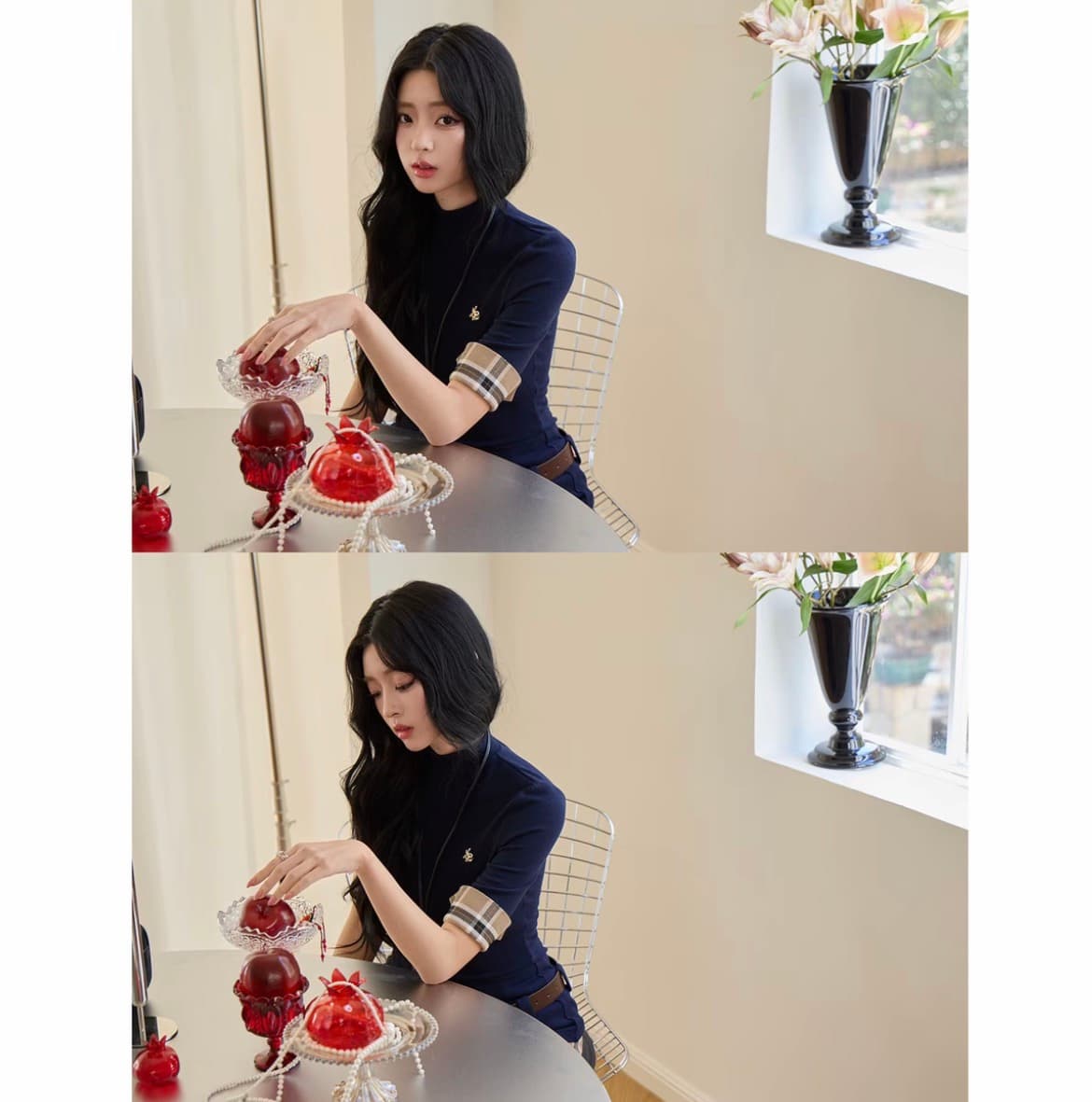 두 수선화 높음 지혜 나쁜 자매 학원 한 부서 여성 봄 니트 맨위 반 스커트 국풍 당나라 치마 상세 이미지 4