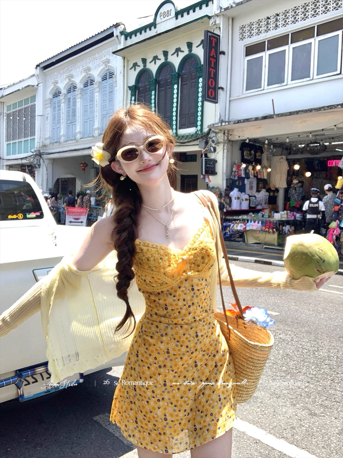 acaine331 2000 95 할인 블루 베리 꽃 와일드 순수한 욕망 레이스 휴가 꽃무늬 미니 스커트 상세 이미지 10
