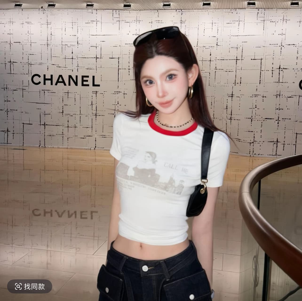 부드럽게 6 월 지점 자르다 당겨서 jennie 같은 단락 트렌디 럭셔리 jennie 음악 축제 프린트 티셔츠 lwj26b2t1581 이미지 4