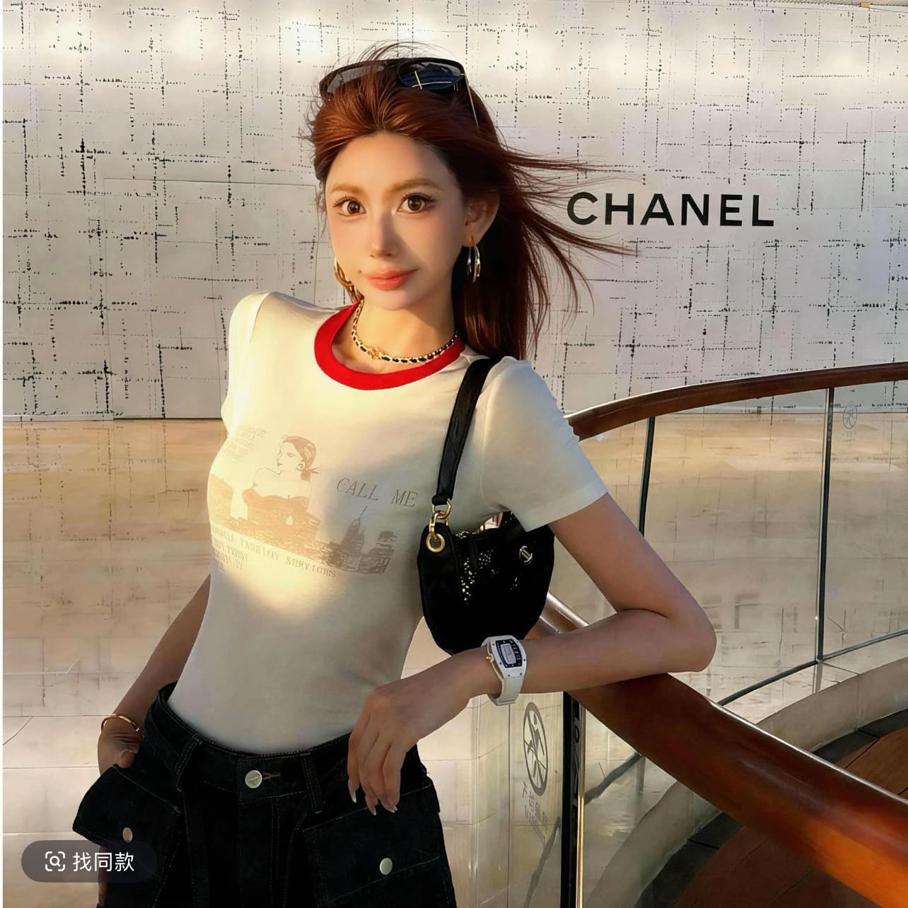 부드럽게 6 월 지점 자르다 당겨서 jennie 같은 단락 트렌디 럭셔리 jennie 음악 축제 프린트 티셔츠 lwj26b2t1581 이미지 3