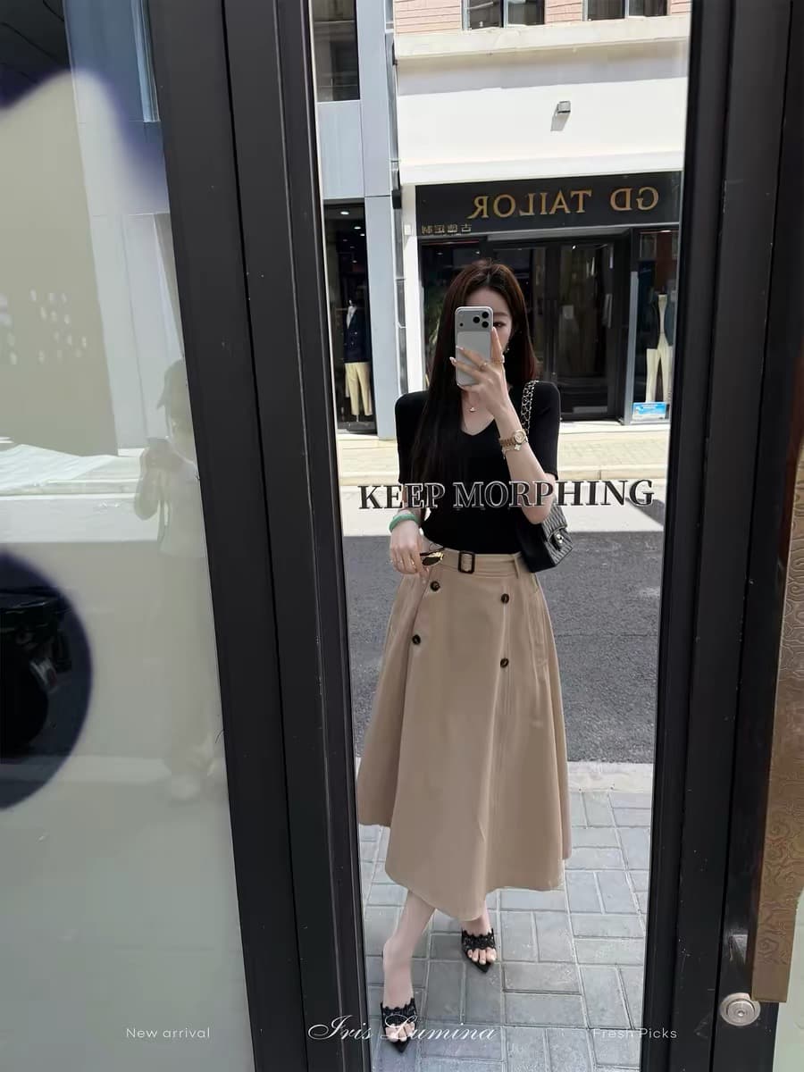 iris lumina 예약하기 어둡고 조용한 라이 경기 서울 코튼 teev 칼라 티셔츠 여름 단색 미니멀리즘 출퇴근 중간 소매 맨위 상세 이미지 6
