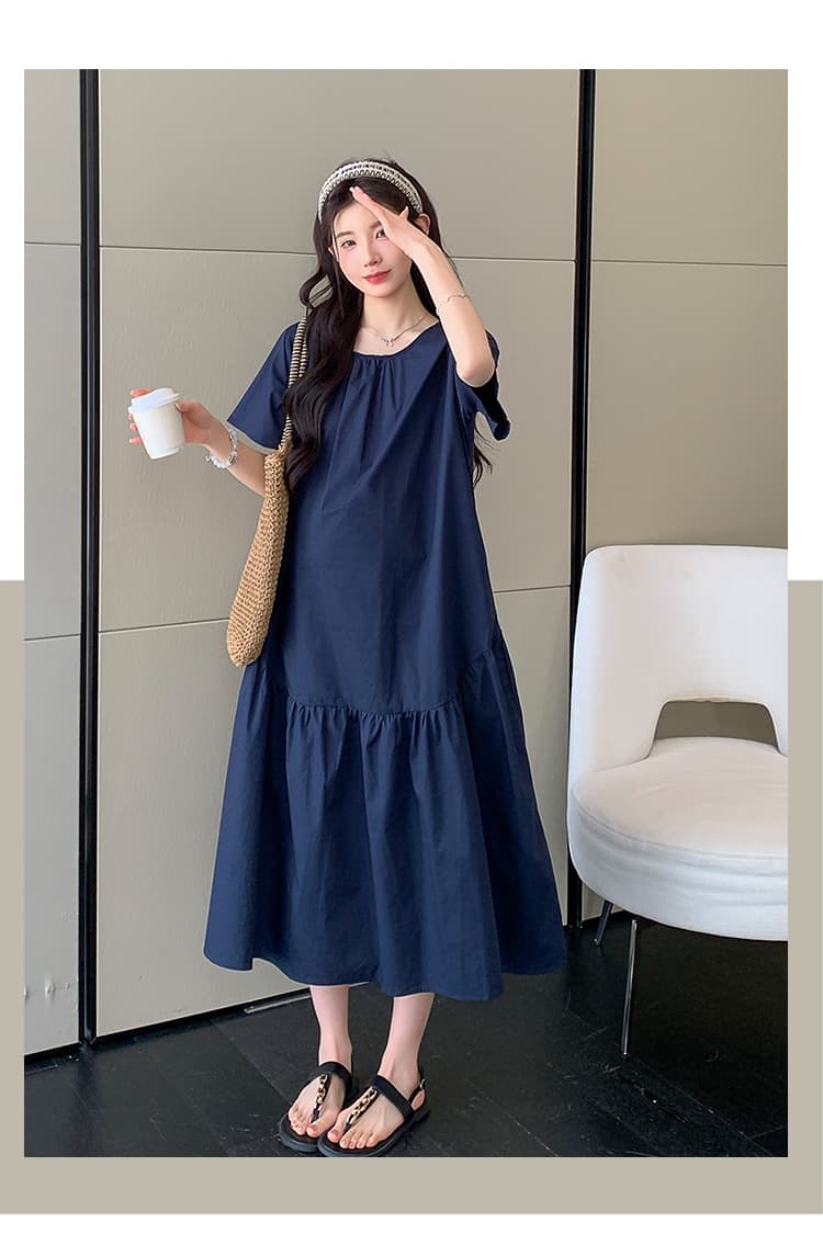 출산 착용 드레스 루즈핏 슬림해 보이는 매운맛 엄마 2026 여름 새로운 양면 착용 중간 길이 임신 기간 착용 가져 가라. 치마 상세 이미지 14