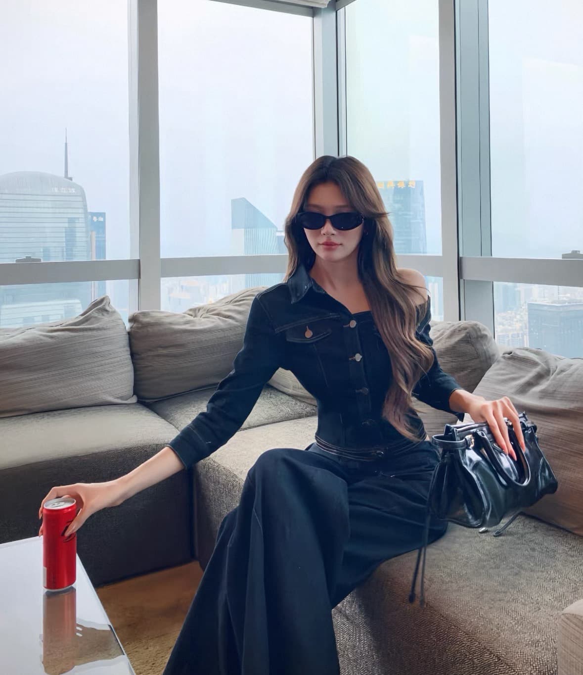 liixu 여름 오래된 돈 바람 캐주얼 품격 세트 캐주얼 셔츠 도루 센스 와이드 레그 팬츠 슬림해 보이는 출퇴근 전체 집합 이미지 4
