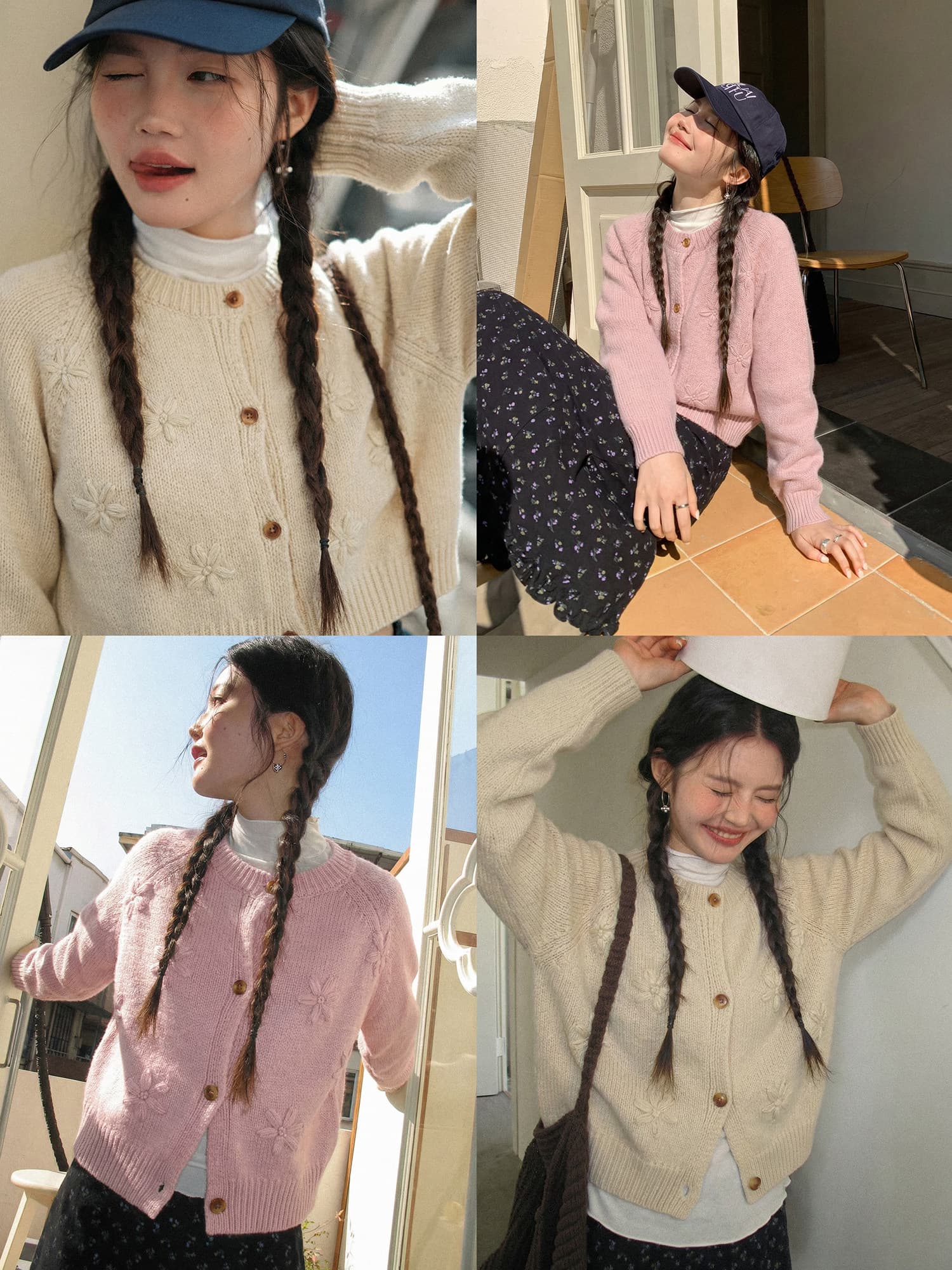 3 차원 꽃 파란색 스웨터 오픈 가디건 여성 2026 이른 봄 새로운 한 부서 자이언트 잘 생긴 외출용 니트 맨위 이미지 3