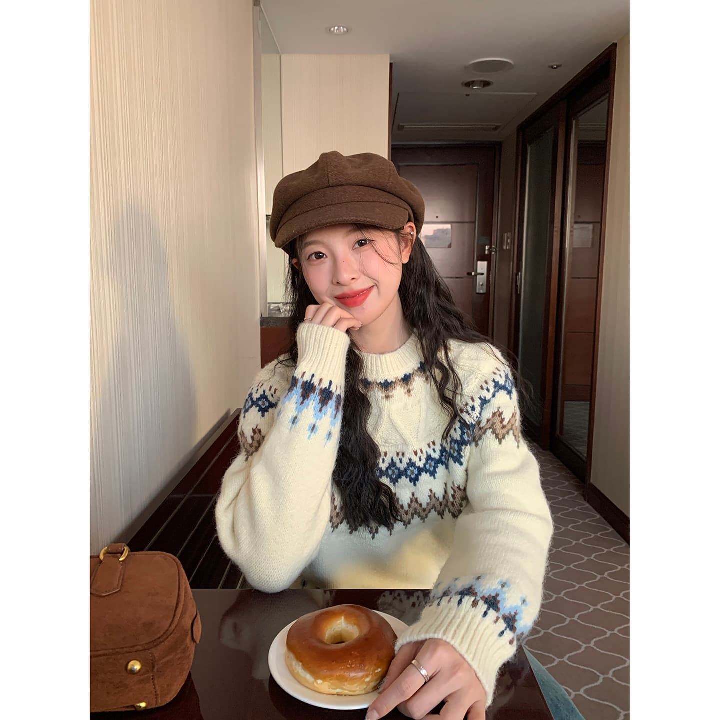 토지 작은 그룹 레트로 공정한 섬 스웨터 2026 가을 한 부서 캐주얼 느긋한 루즈핏 다용도 분위기 센스 맨위 상세 이미지 1