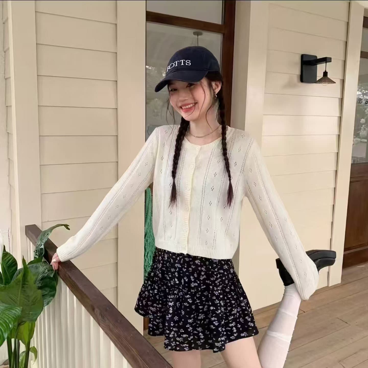 한 부서 홀로우 아웃 레이스 니트 오픈 가디건 여성 가을 새로운 루즈핏 슬림해 보이는 다용도 스웨터 코트 연령 감소 맨위 트렌디 상세 이미지 1