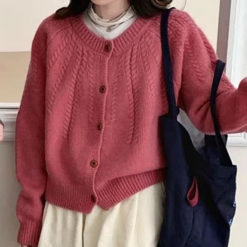 작은 키 주황색 부드러운 찹쌀 오픈 가디건 스웨터 여성 코트 가을 겨울 외부 가져 가라. 느긋한 바람 루즈핏 두꺼운 니트 스웨터 맨위