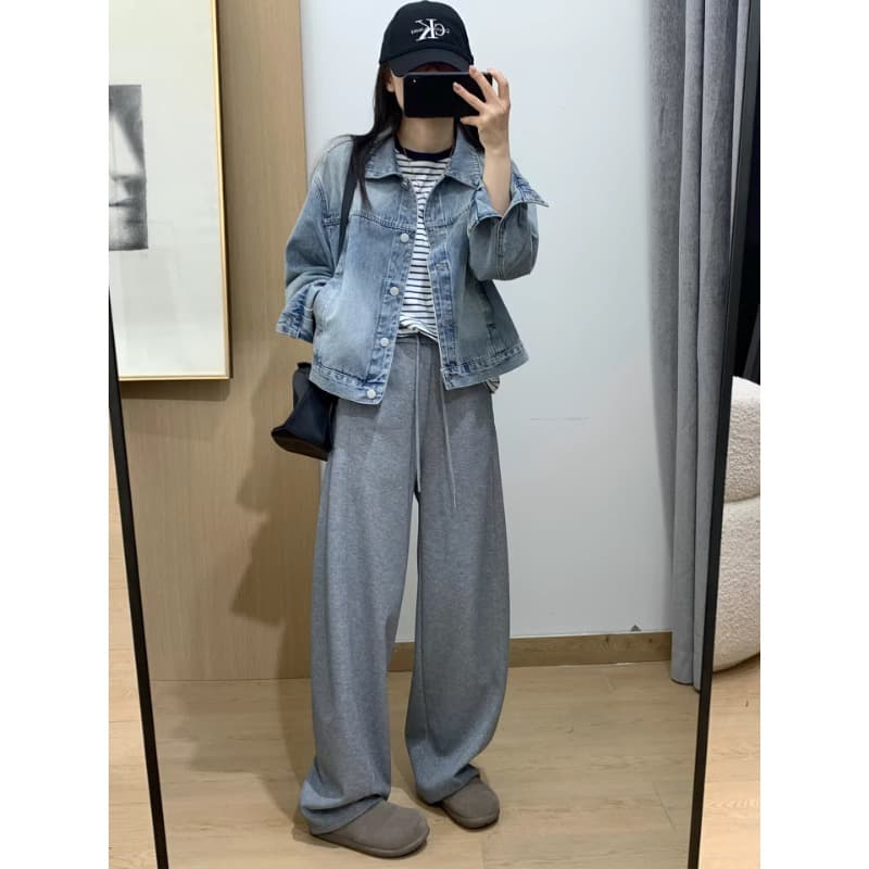 봄 캐주얼 바람 마 오래된 타닌 재킷 자수 작은 말 쇼트 스타일 데님 재킷 다용도 맨위 이미지 4
