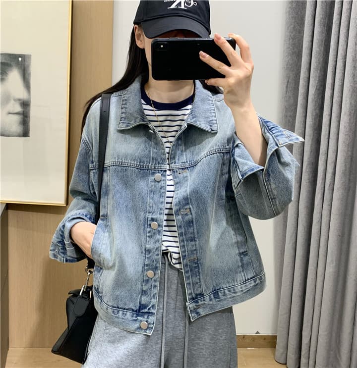 봄 캐주얼 바람 마 오래된 타닌 재킷 자수 작은 말 쇼트 스타일 데님 재킷 다용도 맨위 상세 이미지 15
