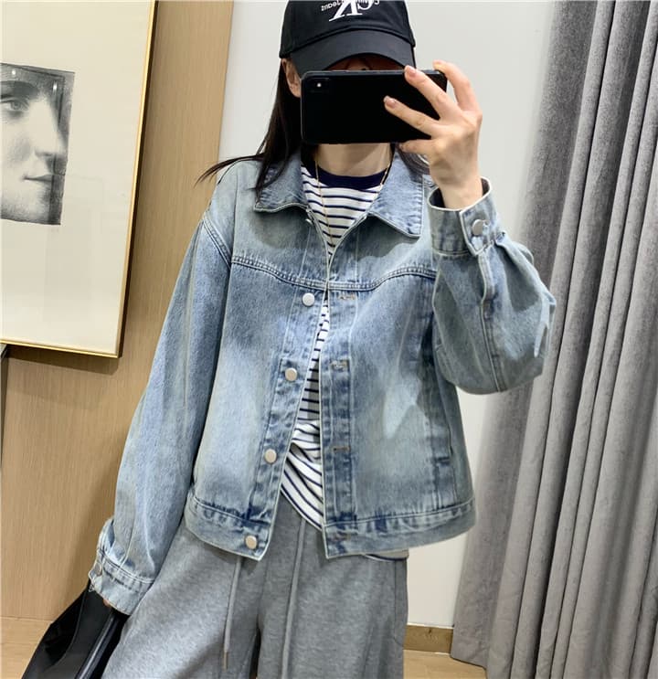 봄 캐주얼 바람 마 오래된 타닌 재킷 자수 작은 말 쇼트 스타일 데님 재킷 다용도 맨위 상세 이미지 17