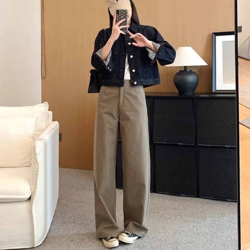 추천 직접 만든 원본 세단 닝 국방 퇴색하다 라이 경기 서울 면 분할 자르기 데님 재킷 봄 루즈핏 재킷 이미지 5
