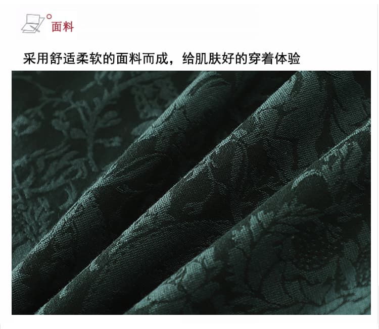 2026 실사 가을 면 린넨 자카드 문예 레트로 젠 쇼트 스타일 중식 만나는 차 서비스 상세 이미지 7