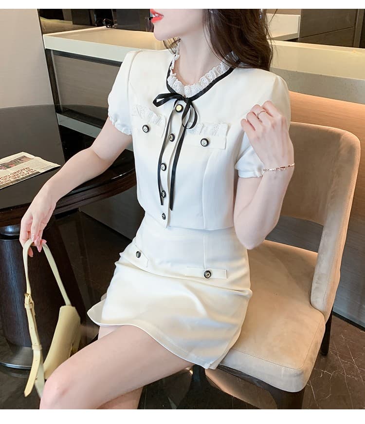 작은 샤넬 스타일 세트 드레스 여성 2026 새로운 여름 작은 키 프랑스식 치마 빛 럭셔리 고급 센스 여성 의류 투피스 세트 상세 이미지 4
