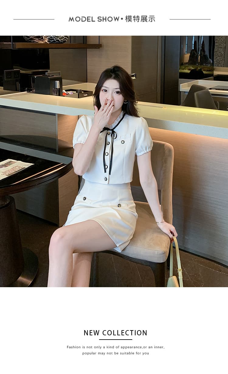 작은 샤넬 스타일 세트 드레스 여성 2026 새로운 여름 작은 키 프랑스식 치마 빛 럭셔리 고급 센스 여성 의류 투피스 세트 상세 이미지 9