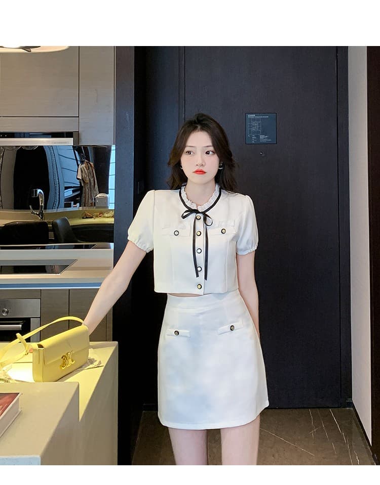 작은 샤넬 스타일 세트 드레스 여성 2026 새로운 여름 작은 키 프랑스식 치마 빛 럭셔리 고급 센스 여성 의류 투피스 세트 상세 이미지 11
