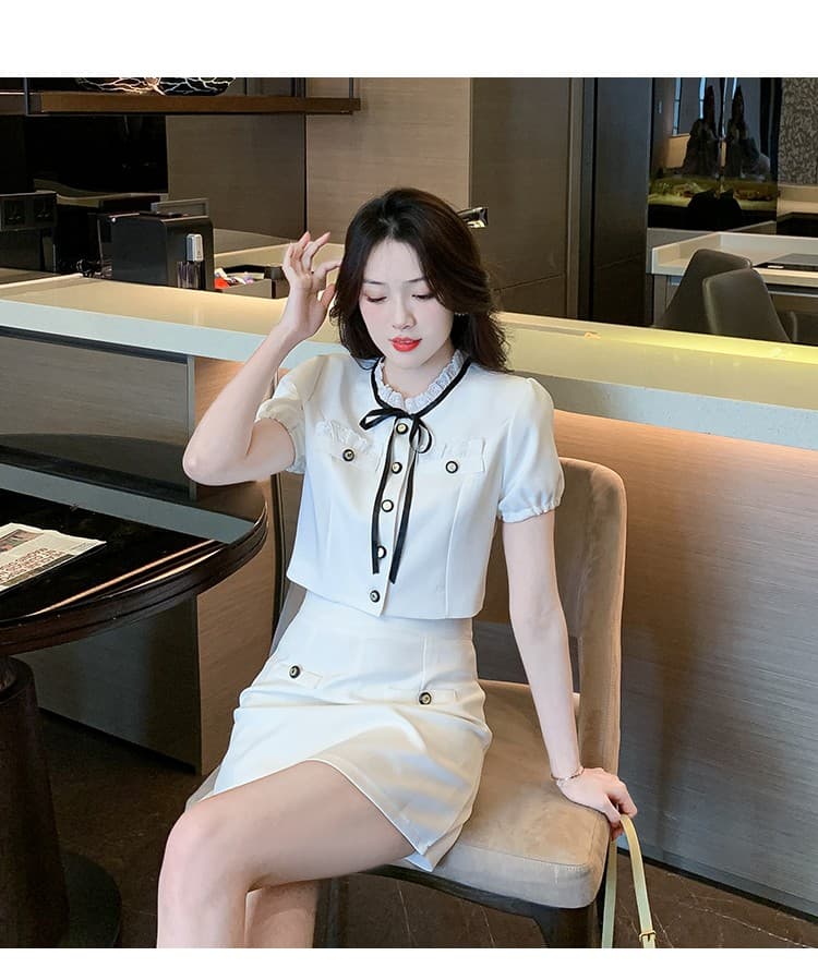작은 샤넬 스타일 세트 드레스 여성 2026 새로운 여름 작은 키 프랑스식 치마 빛 럭셔리 고급 센스 여성 의류 투피스 세트 상세 이미지 14