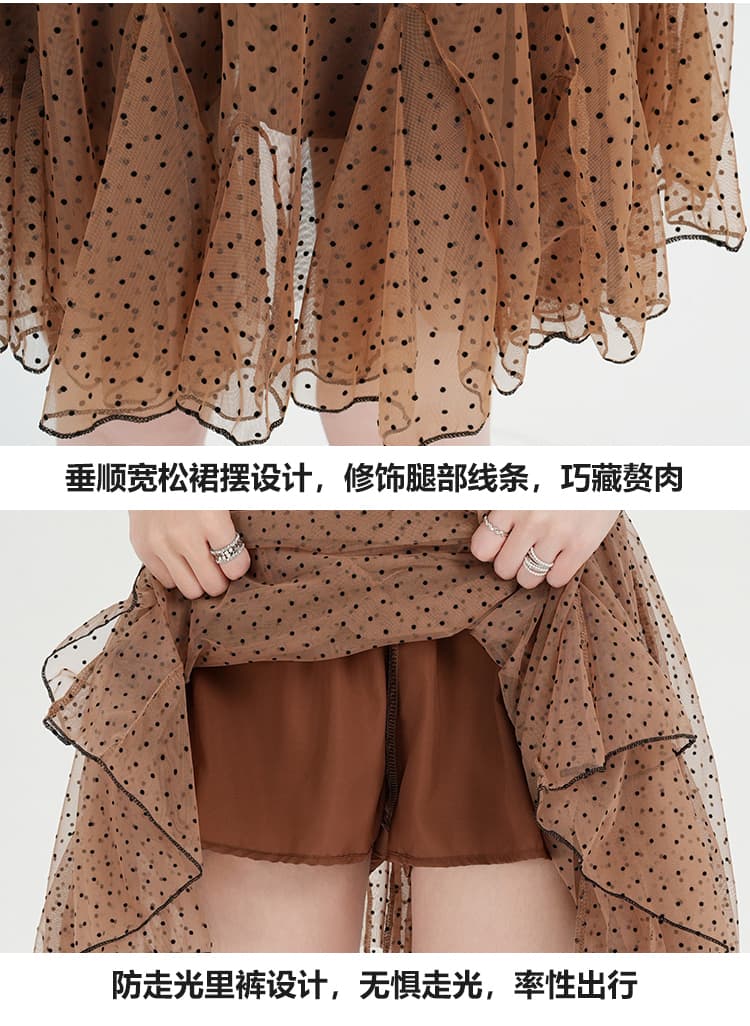 실사 한 부서 핑크색 달콤함 도트 무늬 망사 반신 스커트 여성 여름 하이웨이스트 한 마디 퍼프 빅 플레어 스커트 케이크 미니 스커트 상세 이미지 42