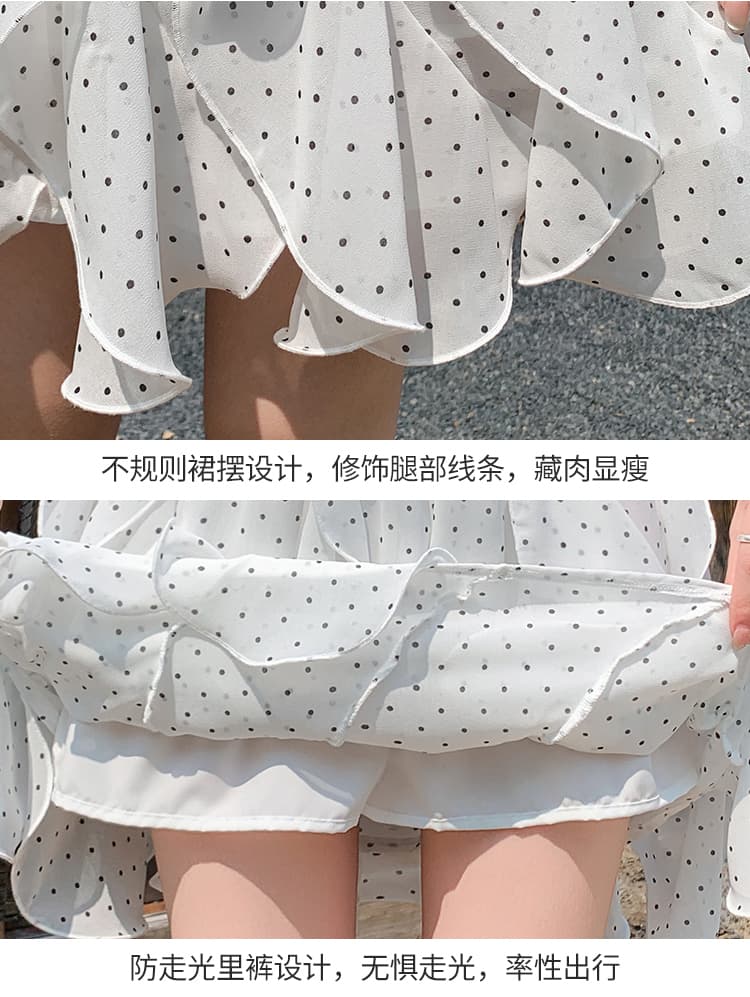 실사 새로운 프랑스식 하이웨이스트 불규칙 프릴 반신 스커트 여성 레이스 조각 꽃잎 치마 쉬폰 반신 스커트 상세 이미지 35