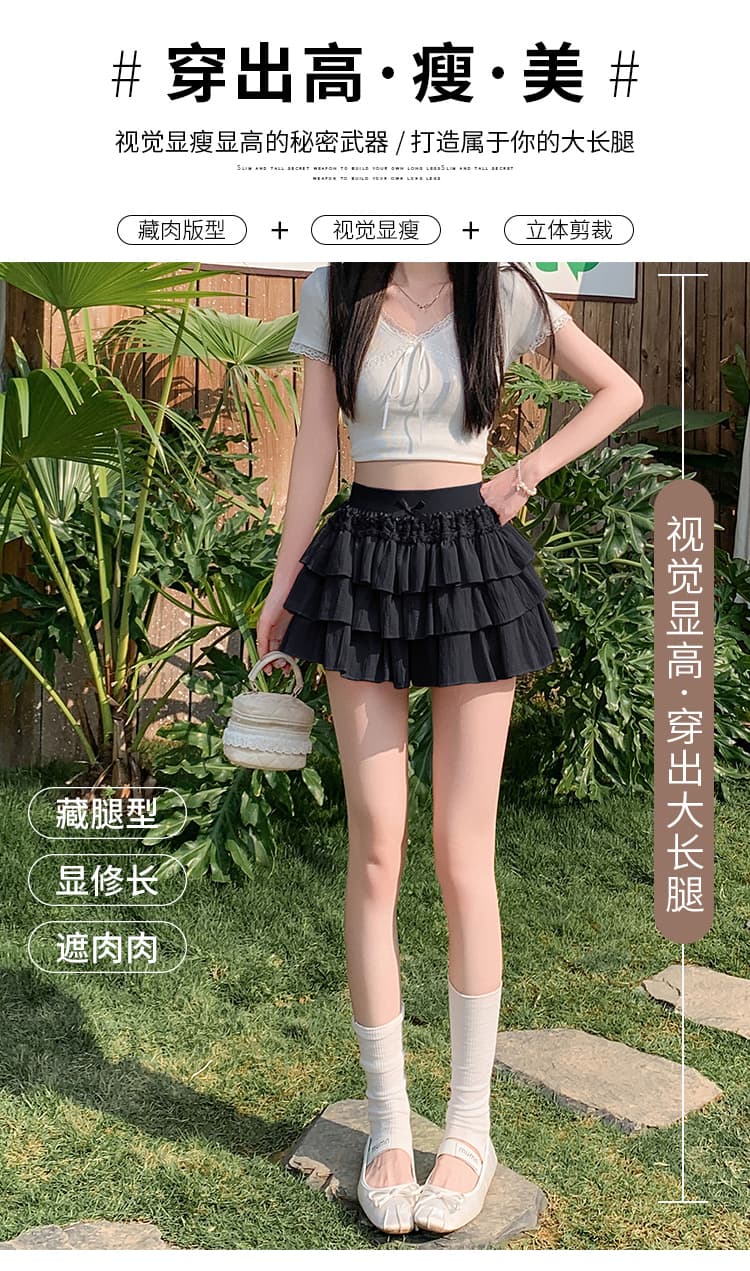 실사 봄 여름 새로운 한 부서 소녀 슈퍼 달콤한 케이크 드레스 레이스 조각 퍼프 미니 스커트 넣다 빛 반신 스커트 상세 이미지 5