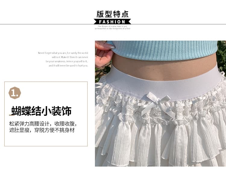 실사 봄 여름 새로운 한 부서 소녀 슈퍼 달콤한 케이크 드레스 레이스 조각 퍼프 미니 스커트 넣다 빛 반신 스커트 상세 이미지 7