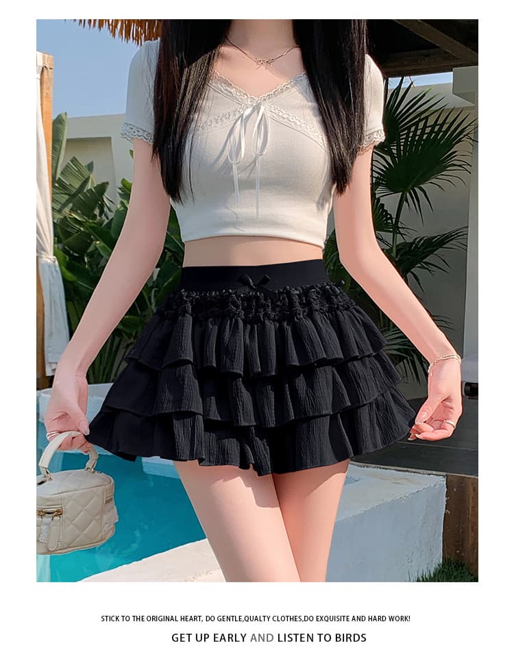 실사 봄 여름 새로운 한 부서 소녀 슈퍼 달콤한 케이크 드레스 레이스 조각 퍼프 미니 스커트 넣다 빛 반신 스커트 상세 이미지 44