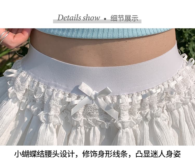 실사 봄 여름 새로운 한 부서 소녀 슈퍼 달콤한 케이크 드레스 레이스 조각 퍼프 미니 스커트 넣다 빛 반신 스커트 상세 이미지 46