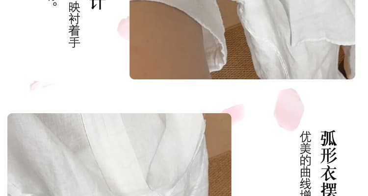 비 실사 여름 미니멀리즘 느긋한 바람 V넥 면 린넨 여성 셔츠 반 개방 칼라 지퍼 품격 다용도 슬림해 보이는 맨위 상세 이미지 13