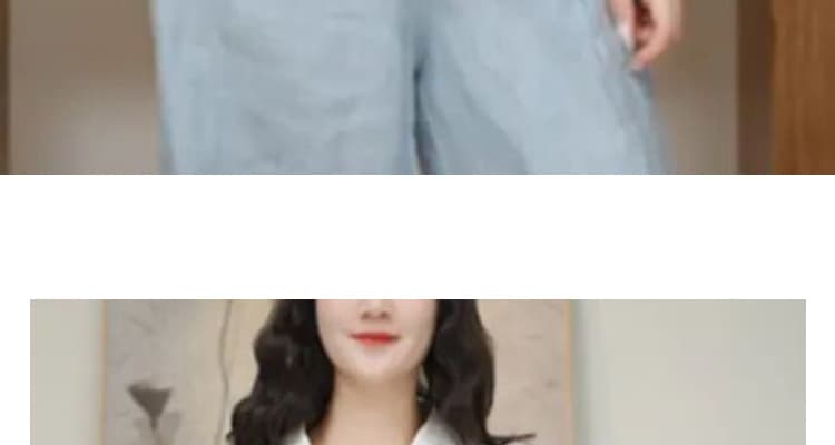 비 실사 여름 미니멀리즘 느긋한 바람 V넥 면 린넨 여성 셔츠 반 개방 칼라 지퍼 품격 다용도 슬림해 보이는 맨위 상세 이미지 29