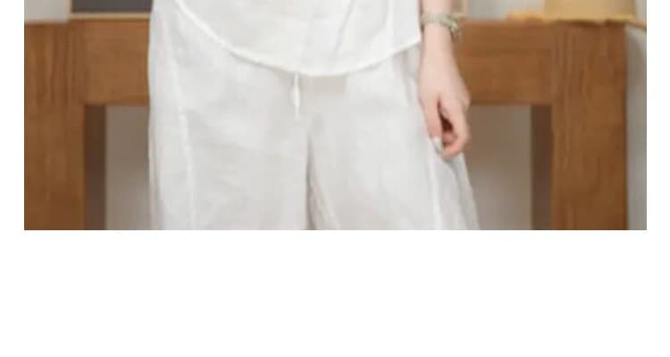 비 실사 여름 미니멀리즘 느긋한 바람 V넥 면 린넨 여성 셔츠 반 개방 칼라 지퍼 품격 다용도 슬림해 보이는 맨위 상세 이미지 31