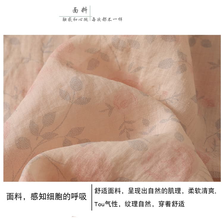 실사 2026 여름 새로운 문예 레트로 루즈핏 슬림해 보이는 연령 감소 꽃무늬 다용도 비스듬한 襟 단추 맨위 상세 이미지 6