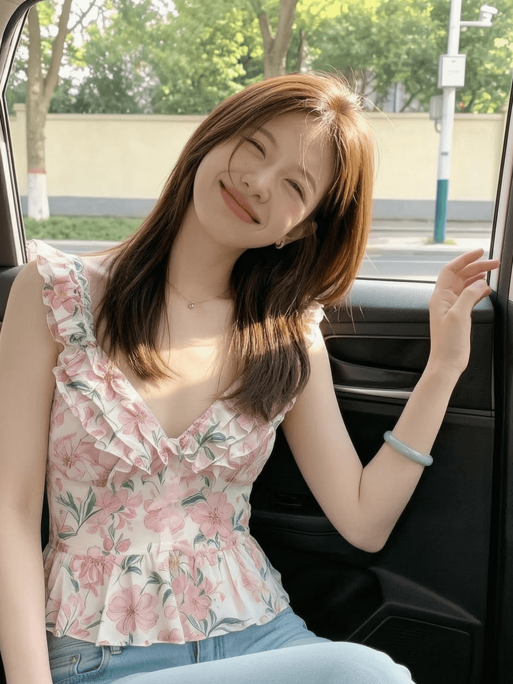 프랑스식 달콤함 부드러운 품격 캐미솔 2026 년 여름 패션 슬림해 보이는 핑크색 플리츠 맨위 여성 상세 이미지 1