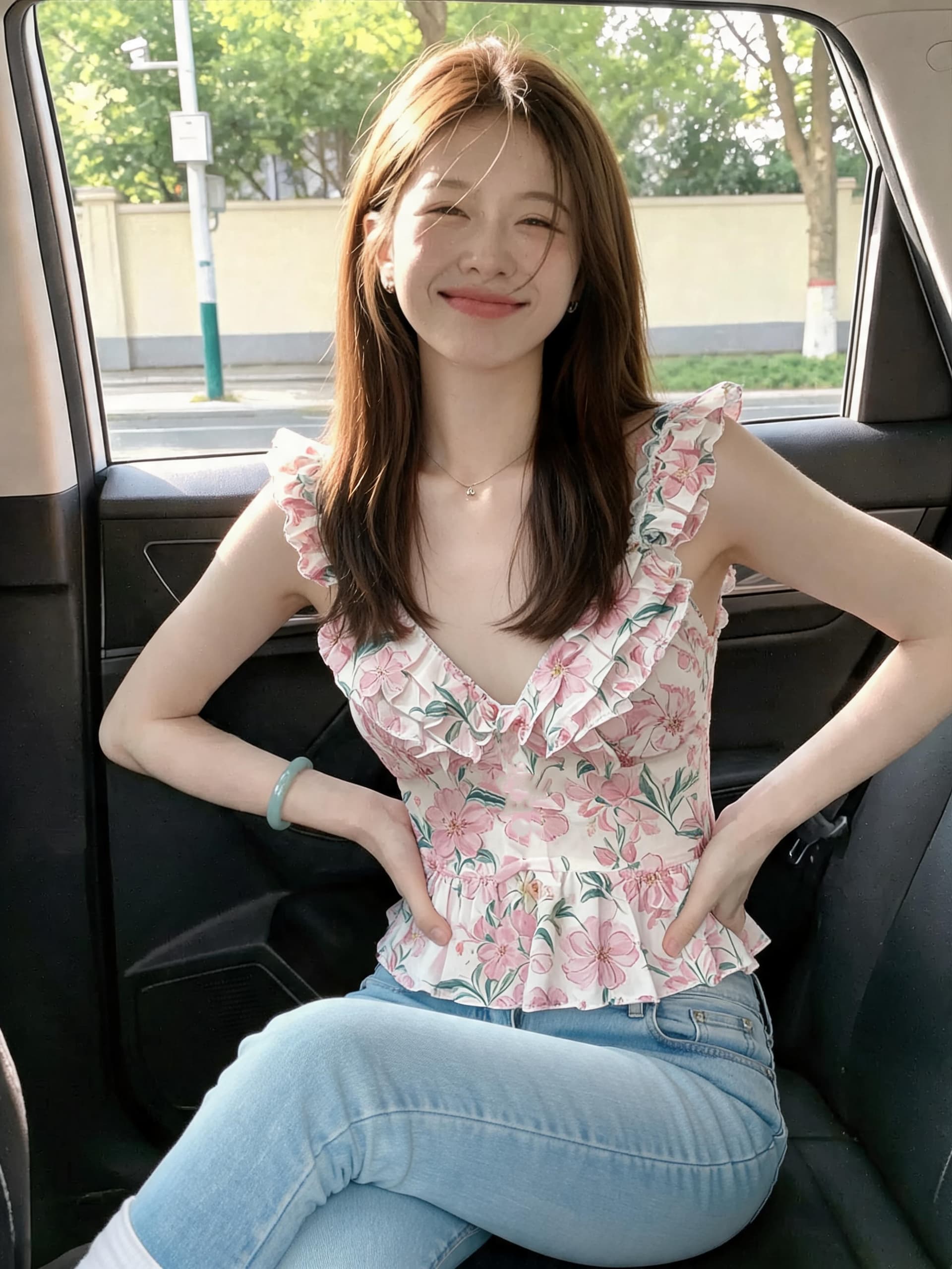 프랑스식 달콤함 부드러운 품격 캐미솔 2026 년 여름 패션 슬림해 보이는 핑크색 플리츠 맨위 여성 상세 이미지 2