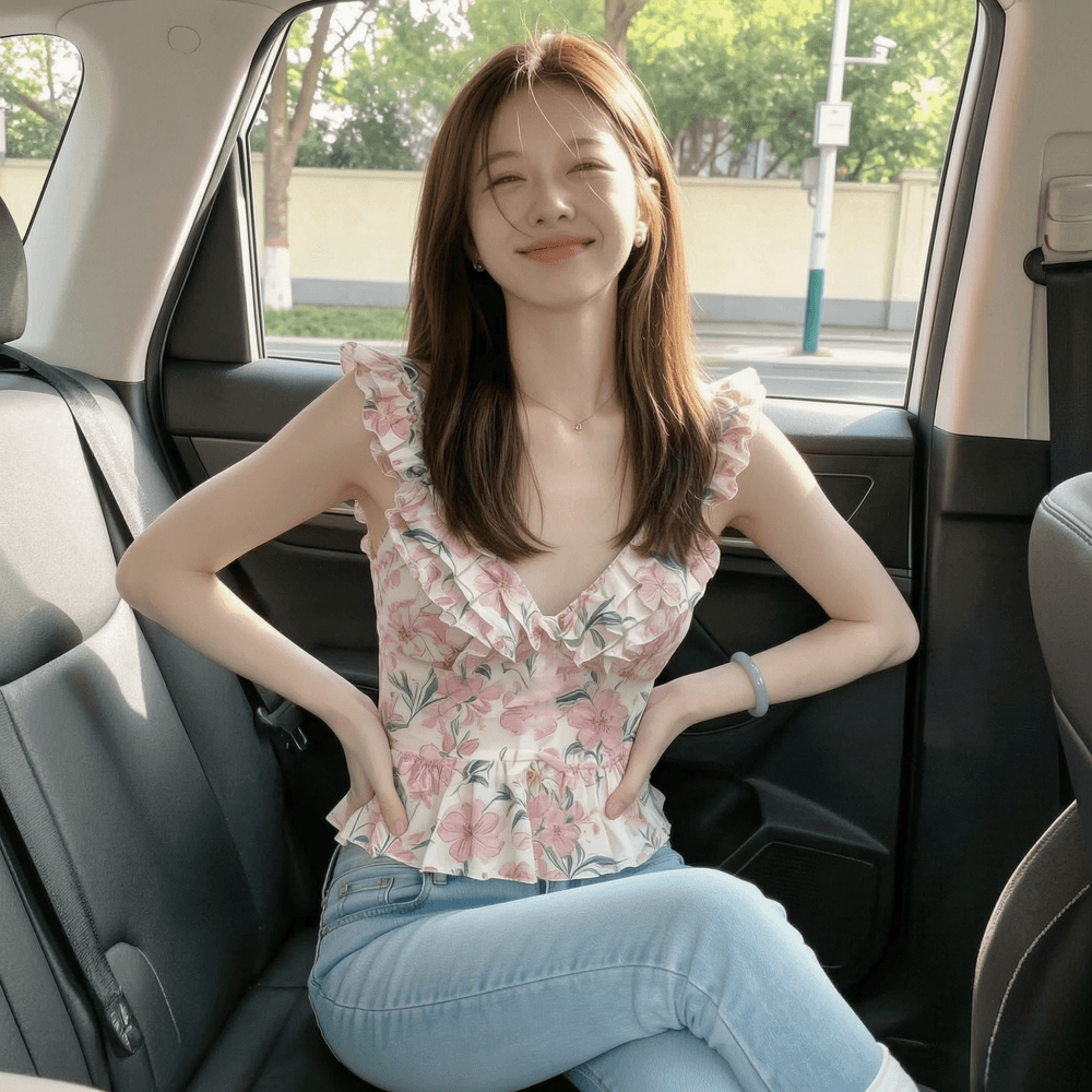 프랑스식 달콤함 부드러운 품격 캐미솔 2026 년 여름 패션 슬림해 보이는 핑크색 플리츠 맨위 여성 상세 이미지 3