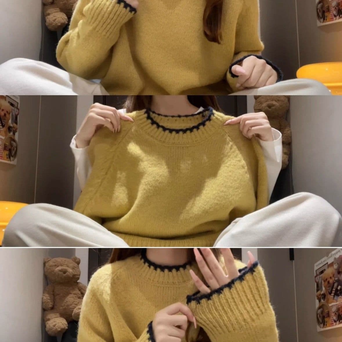 특별 가격 봄 새로운 회색 느긋한 바람 고급 센스 루즈핏 스웨터 여자 인사이드 가져 가라. 만나는 니트 스웨터 xr 상세 이미지 3
