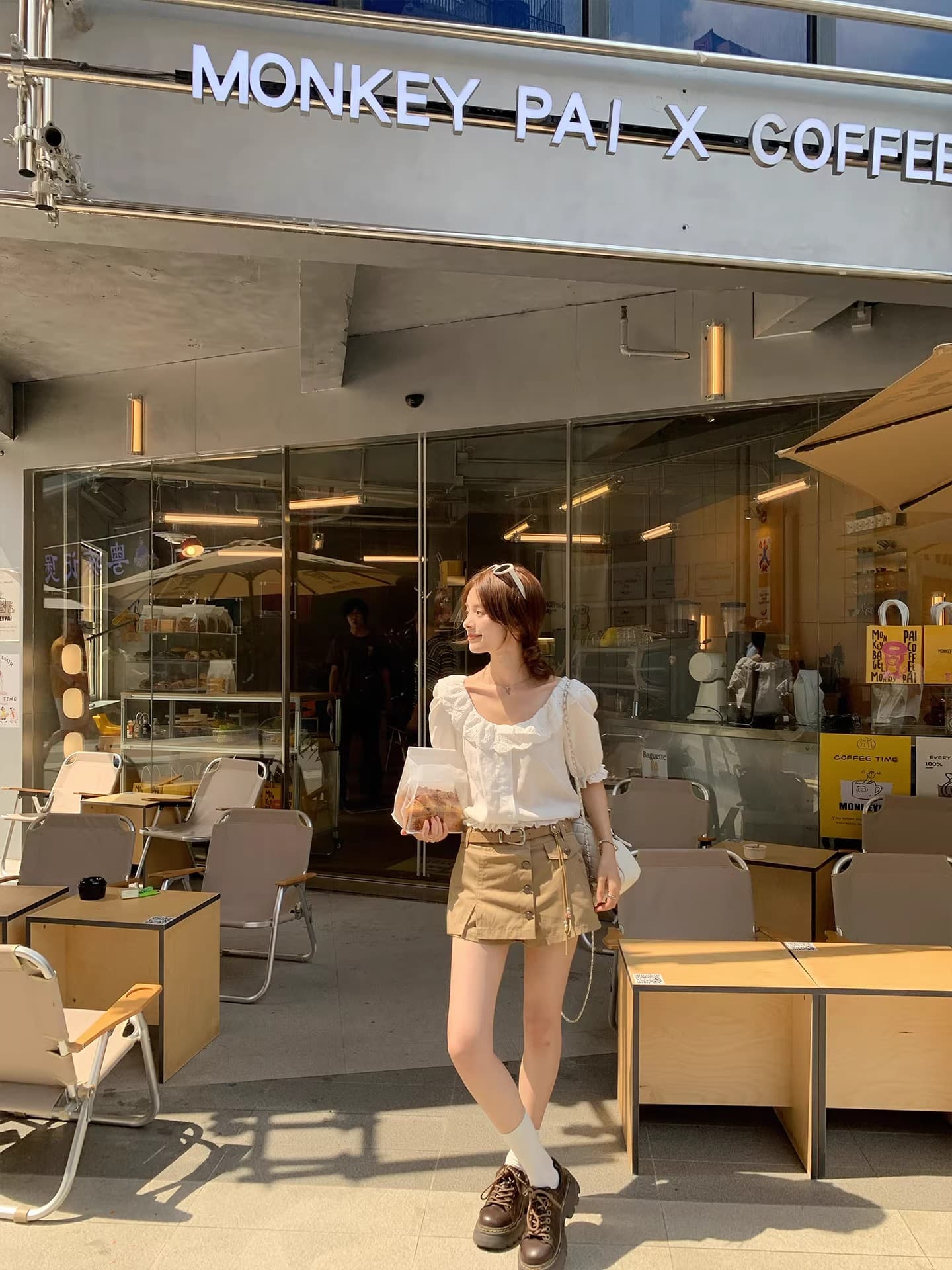 프랑스식 낭만주의 자카드 오프숄더 둘 착용 반팔 여성 셔츠 여름 새로운 품격 레이스 몸매 가꾸기 맨위 상세 이미지 8