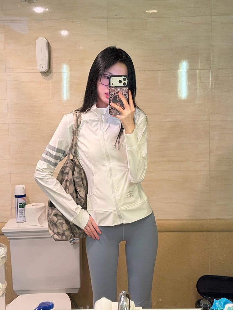 아메리칸 레트로 패치워크 화이트 지퍼 자외선 차단 의류 여성 여름 루즈핏 슬림해 보이는 디자인 센스 다용도 재킷 트렌디