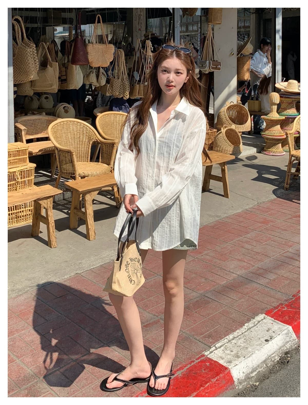 프랑스식 고급 센스 화이트 긴팔 여성 셔츠 봄 여름 새로운 얇은 스타일 출퇴근 다용도 캐주얼 품격 자외선 차단 맨위 상세 이미지 10