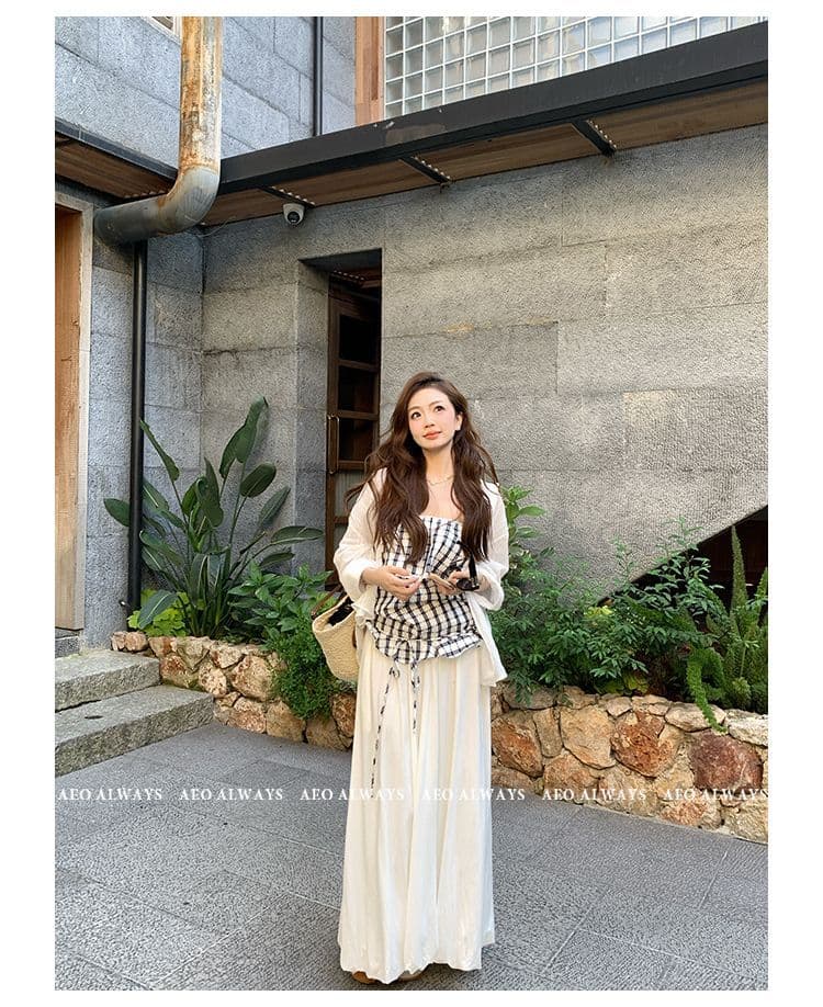 화이트 오래된 돈 바람 질감 센스 루즈핏 세로 줄무늬 화이트 여성 셔츠 한국 스타일 얇고 가벼운 긴팔 셔츠 ins 상세 이미지 3
