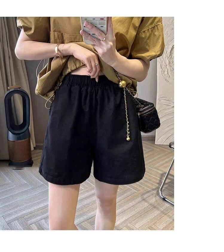 순면 화이트 넓은 다리가 짧다. 바지 여성 여름 얇은 스타일 지방 mm 외출용 하이웨이스트 루즈핏 다용도 캐주얼 바지 허리밴드 상세 이미지 5