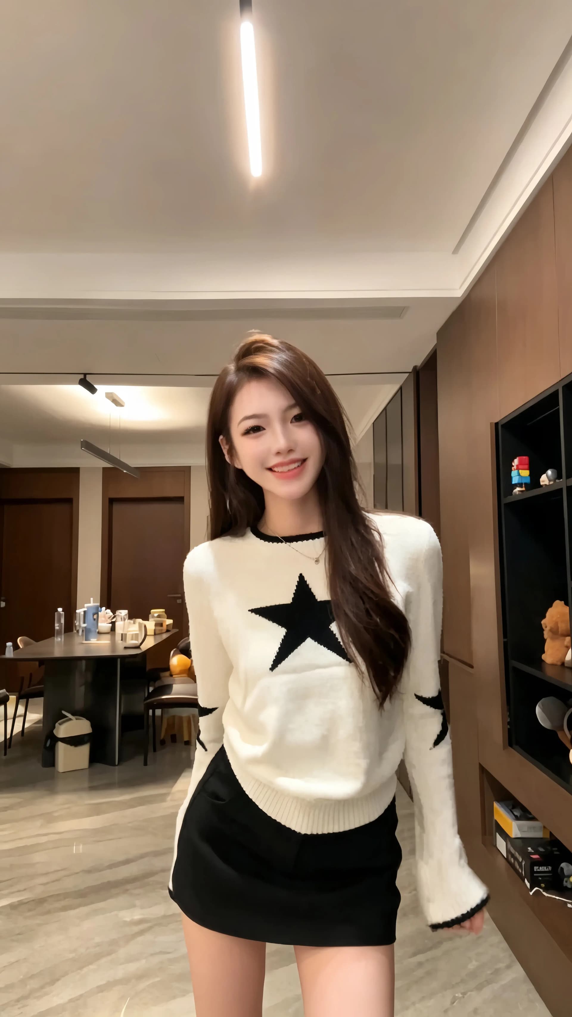 라운드 넥 스웨터 여자 가을 겨울 2026 새로운 루즈핏 슬림해 보이는 캐주얼 다용도 니트 스웨터 맨위 상세 이미지 1