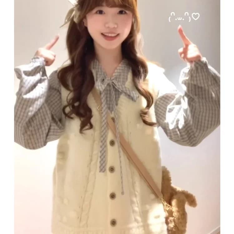하트 비트 손 계정 한 부서 니트 오픈 가디건 베스트 스택 착용 셔츠 이미지 4