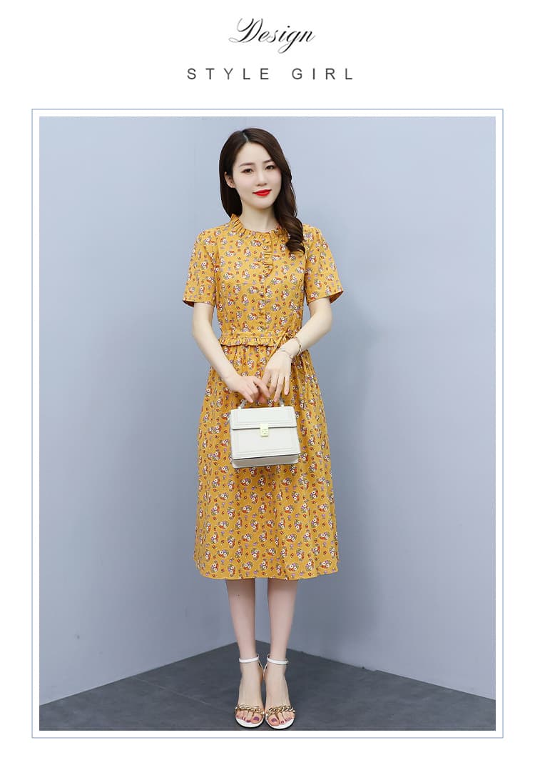 면 린넨 여성 드레스 여름 드레스 2026 년 새로운 고급 센스 슬림해 보이는 폭발 올해 인기 꽃무늬 아름다운 치마 상세 이미지 20