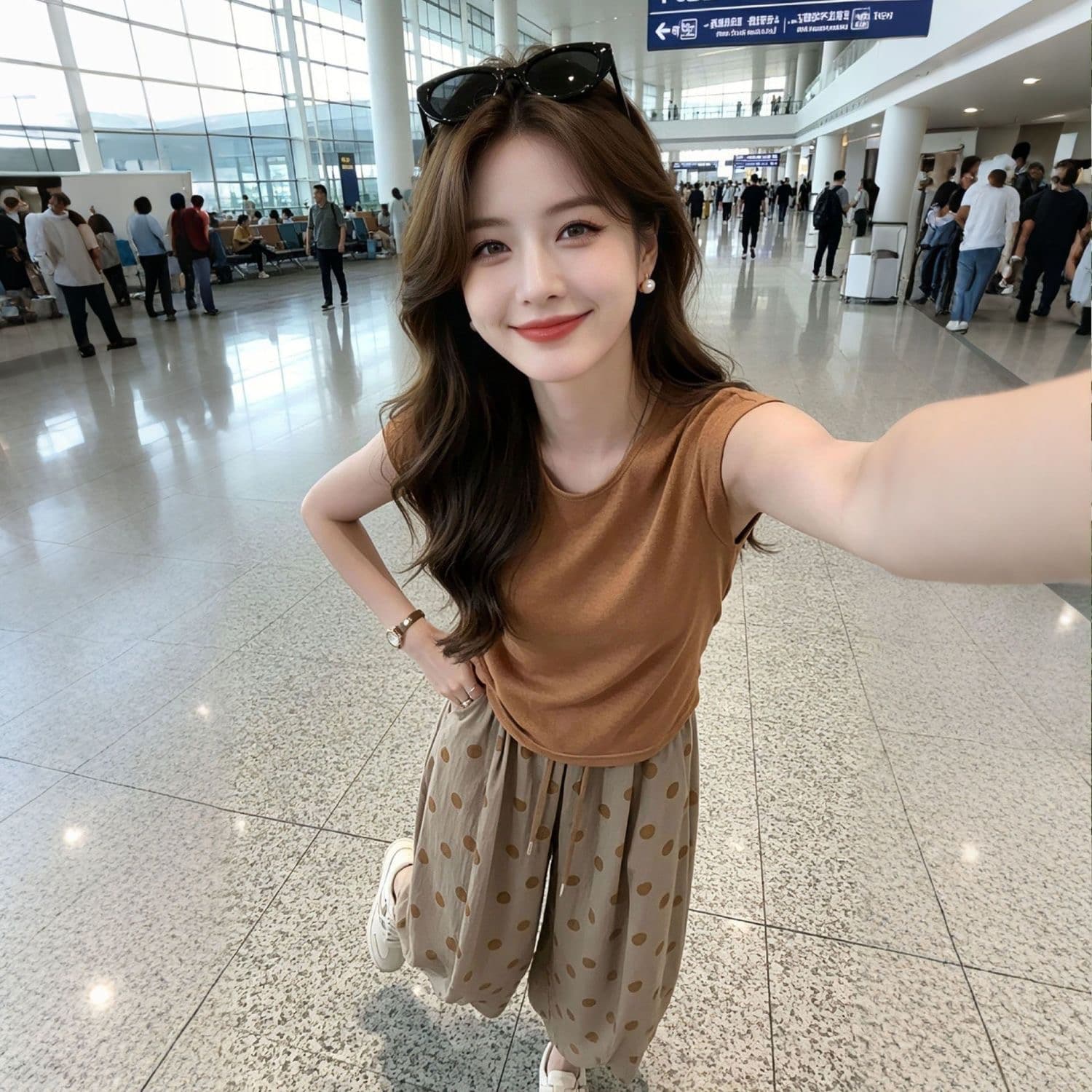 한 부서 그레이트 통해보기 가져 가라. 전체 집합 2026 새로운 주황색 티셔츠 맨위 여성 여름 캐주얼 바지 투피스 세트 상세 이미지 2