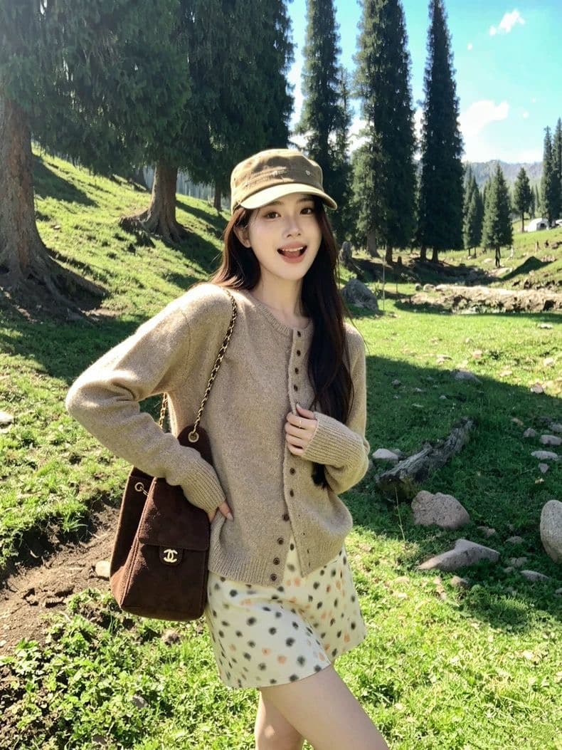 한 부서 느긋한 고급 센스 품격 외부 가져 가라. 니트 오픈 가디건 여성 가을철 착용 가져 가라. 와이드 부드러운 찹쌀 출퇴근 세련된 스웨터 이미지 3